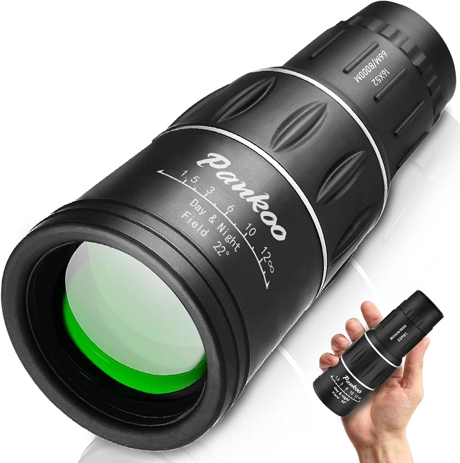 Pankoo 16X52 HD Monocular Telescope, 2023 High Power Compact Monoculars for Adults Kids, HD Monocular Scope for Bird Watching Hiking Concert Travelling