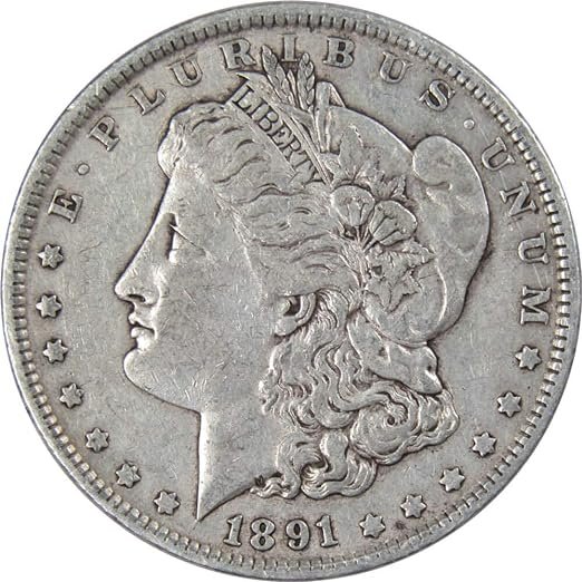 1891 Morgan Dollar VF Very Fine 90% Silver $1 US Coin Collectible