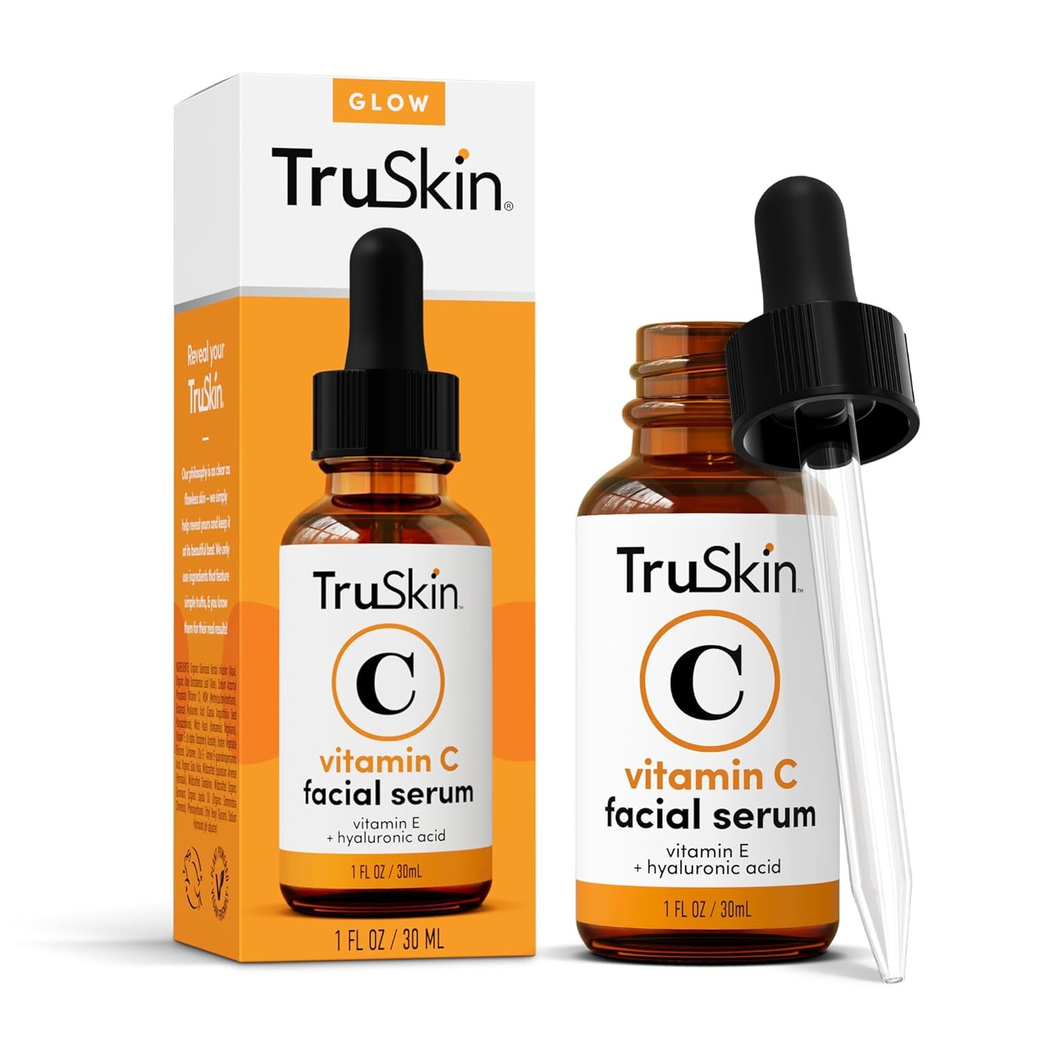 TruSkin Vitamin C Face Serum – Anti Aging Facial Serum with Vitamin C, Hyaluronic Acid, Vitamin E & More – Brightening Serum for Dark Spots, Even Skin Tone, Eye Area, Fine Lines & Wrinkles, 1 Fl Oz