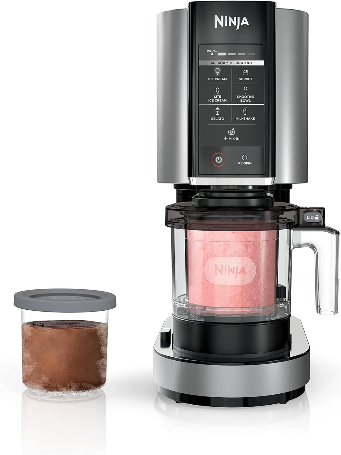 Ninja NC301 CREAMi, Ice Cream, Gelato, Milkshake, Sorbet, and Smoothie Bowl Maker, 7 One-Touch Programs, Silver (Renewed)